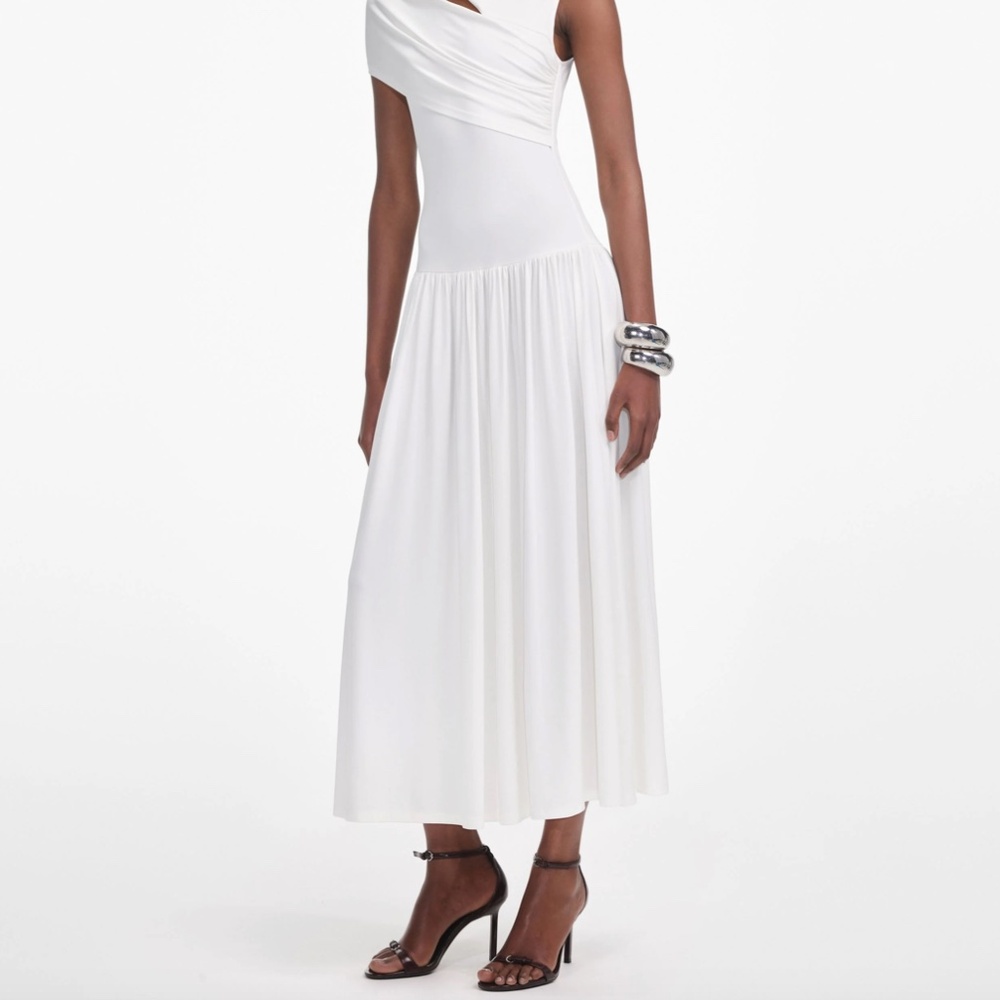 self-portrait White Jersey Cut Out Midi Dress - Size: US12 - MSRP $560 -  NWT - Picture 6 of 9